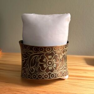 Vintage Metallic Copper Motif Cuff